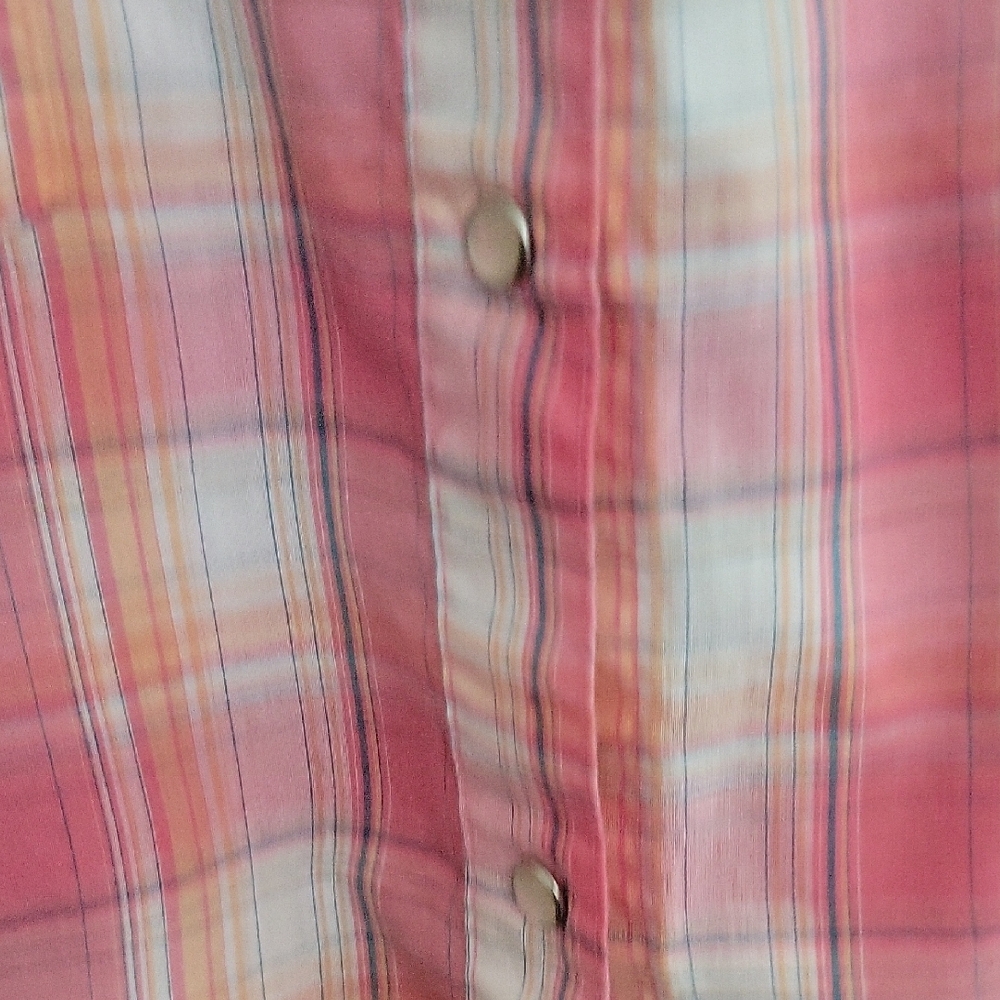 Vintage Wrangler Western Cowgirl Pink Plaid Button-Up Shirt Pearl Buttons - Picture 5 of 10